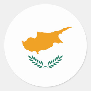 Rond Sticker pour drapeau Fisheye de Chypre