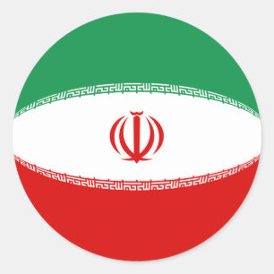 Rond Sticker pour drapeau Fisheye d'Iran