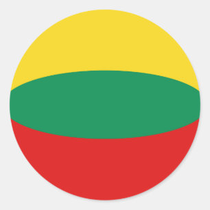 Rond Sticker pour drapeau Fisheye Lituanie
