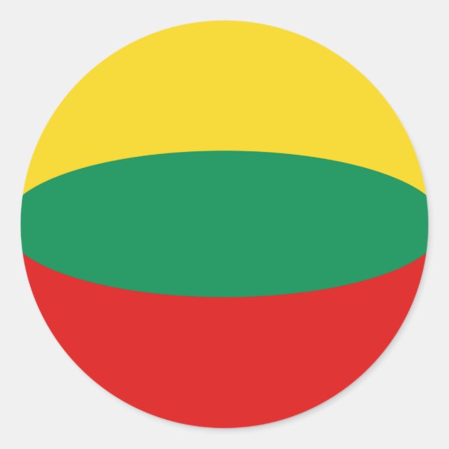 Rond Sticker pour drapeau Fisheye Lituanie (Devant)