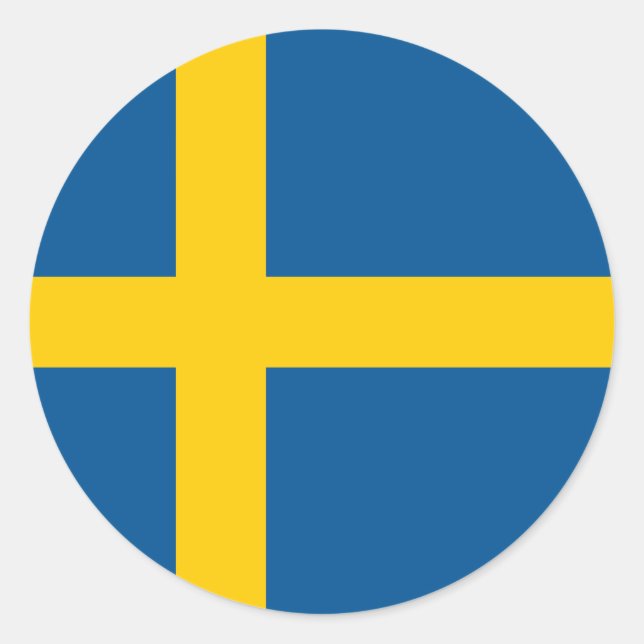 Rond Sticker pour drapeau suédois (Devant)