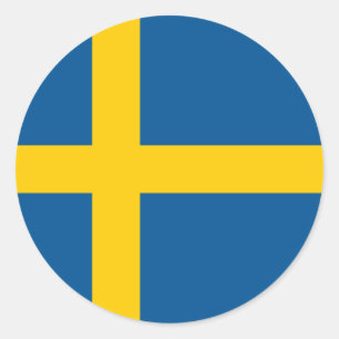 Rond Sticker pour drapeau suédois