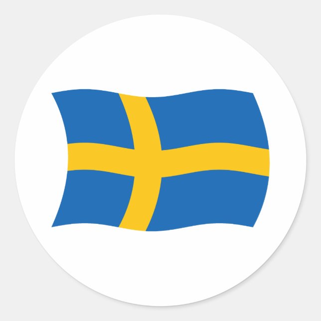 Rond Sticker pour drapeau suédois (Devant)