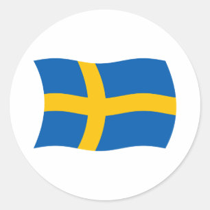 Rond Sticker pour drapeau suédois