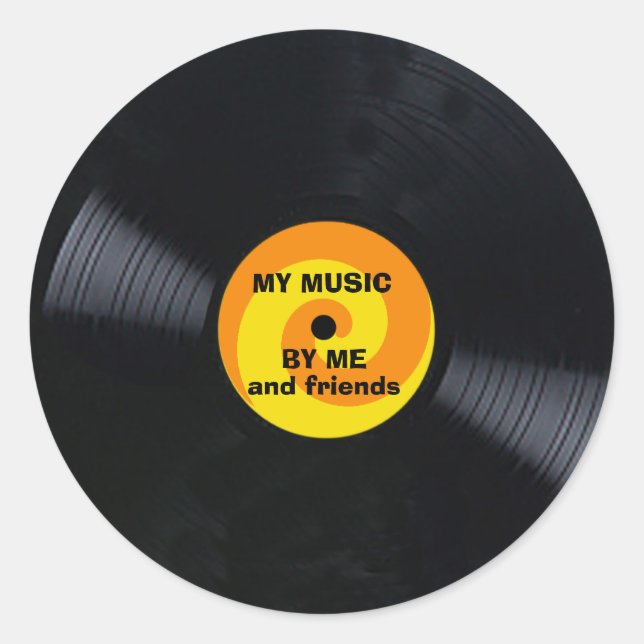Rond Sticker pour enregistrement de vinyle à Customiser (Devant)