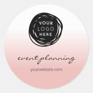 Rond Sticker pour enveloppe commerciale minimaliste ros