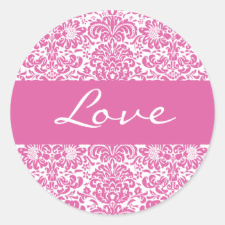 Rond Sticker pour enveloppes de Damas d'amour