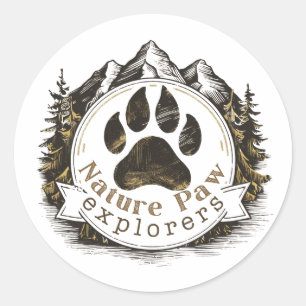 Rond Sticker pour explorateurs de paw nature