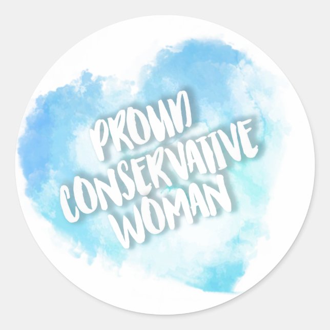 Rond Sticker pour femme conservatrice fière (Devant)