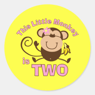 Rond Sticker pour fille de 2e anniversaire de Little Mo