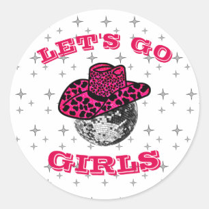 Rond Sticker pour fille Disco avec motif étoiles