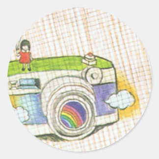 Rond Sticker Pour Fille Et Caméra