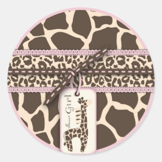 Rond Sticker pour fille Safari