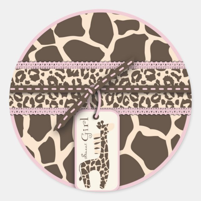 Rond Sticker pour fille Safari (Devant)
