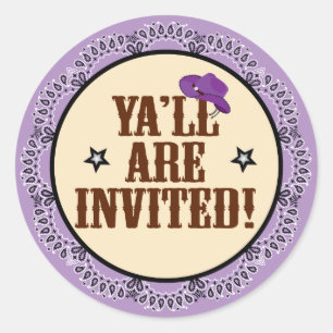 Rond Sticker pour fille - Ya'll sont invités