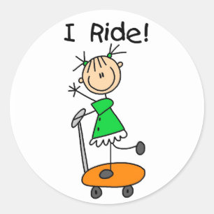 Rond Sticker pour filles Figure de l'autocollant I Ride