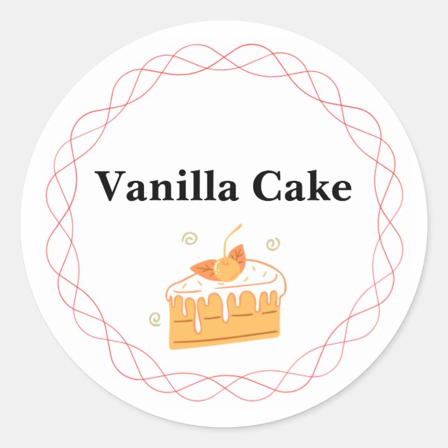 Rond sticker pour gâteau à la vanille (Devant)