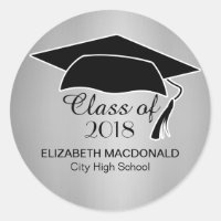 Sticker pour graduation en argent Black Mortar Boa