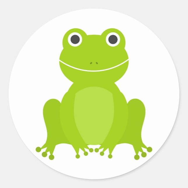 Rond Sticker pour grenouille verte mignonne (Devant)