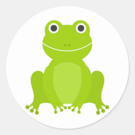 Rond Sticker pour grenouille verte mignonne