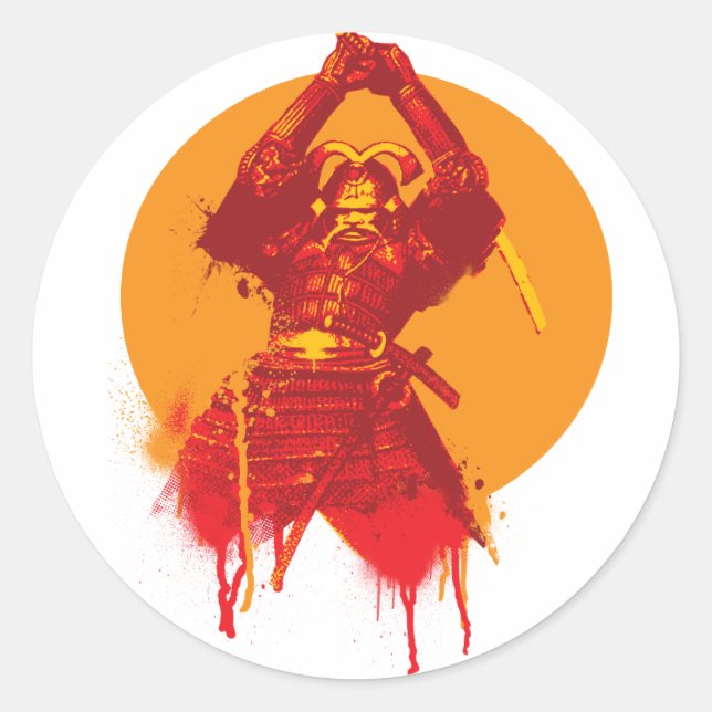 Rond Sticker pour grève de Samurai (Devant)