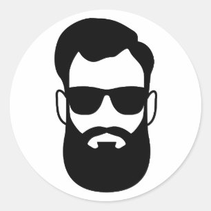 Rond Sticker pour la barbe et les lunettes de l'homme