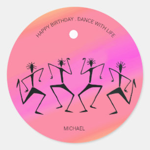 Rond Sticker pour la danse de la fête arc-en-ciel