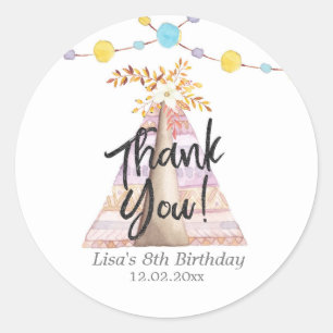 Rond Sticker pour la fête d'anniversaire de la fille Pe