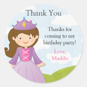Rond Sticker pour la fête d'anniversaire de la princess