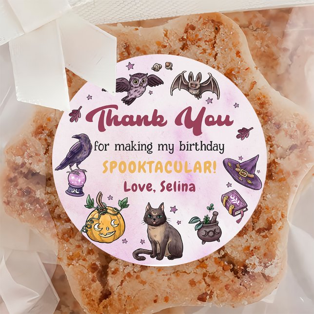 Rond Sticker pour la fête d'anniversaire de la sorcière (Créateur téléchargé)