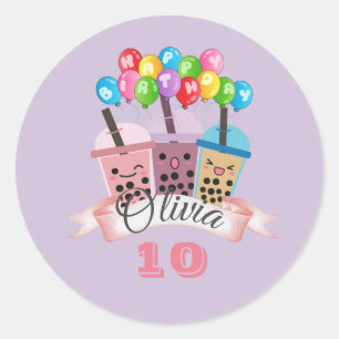 Rond Sticker pour la fête d'anniversaire de l'adorable