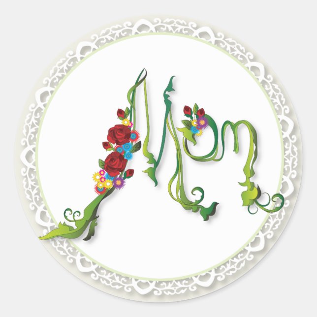 Rond Sticker pour la fête des mères (Devant)