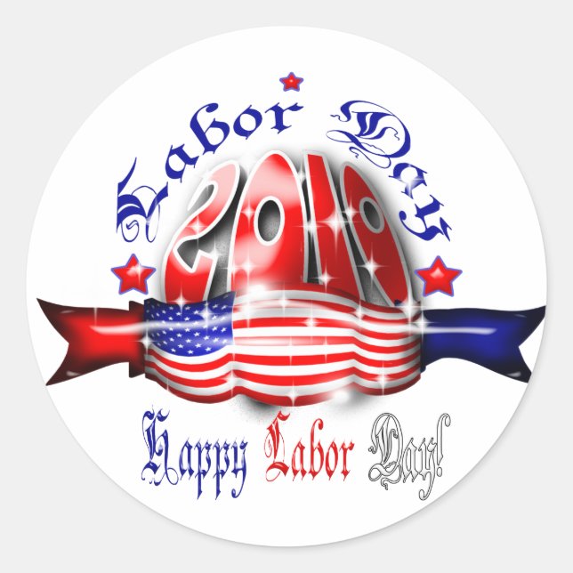 Rond Sticker pour la fête du travail (Devant)