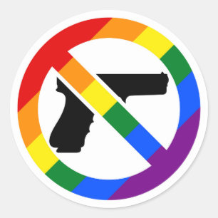 Rond Sticker pour la fierté LGBT Anti-Arme Anti-NRA