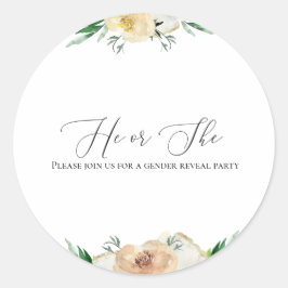 Rond Sticker pour la révélation de genre florale