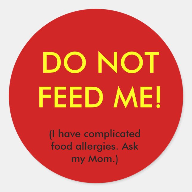 Rond Sticker pour la sécurité anti-allergie des enfants (Devant)