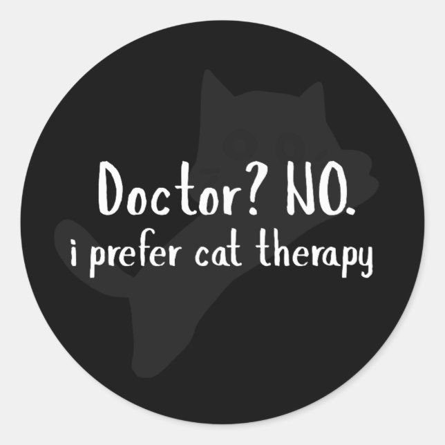 Rond Sticker pour la thérapie de chat - Drôle cadeau Am (Devant)