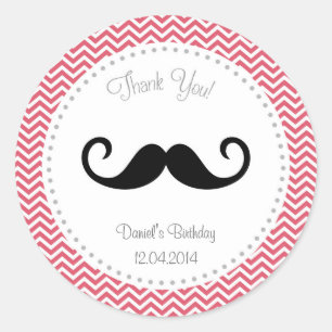 Rond Sticker pour l'anniversaire de la Moustache Chevro