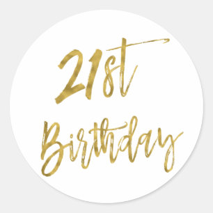 Rond Sticker pour l'anniversaire de la vingt-et-unième 