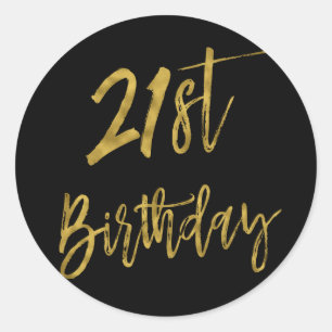 Rond Sticker pour l'anniversaire de la vingt-et-unième