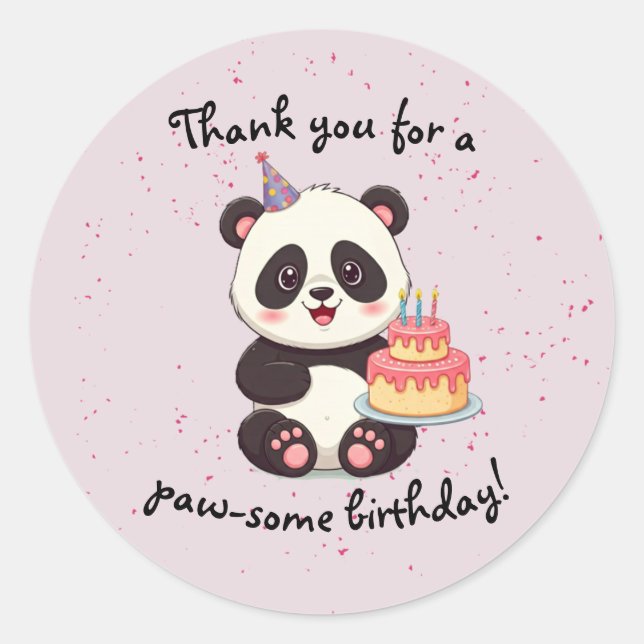 Rond Sticker pour l'anniversaire de Panda (Devant)