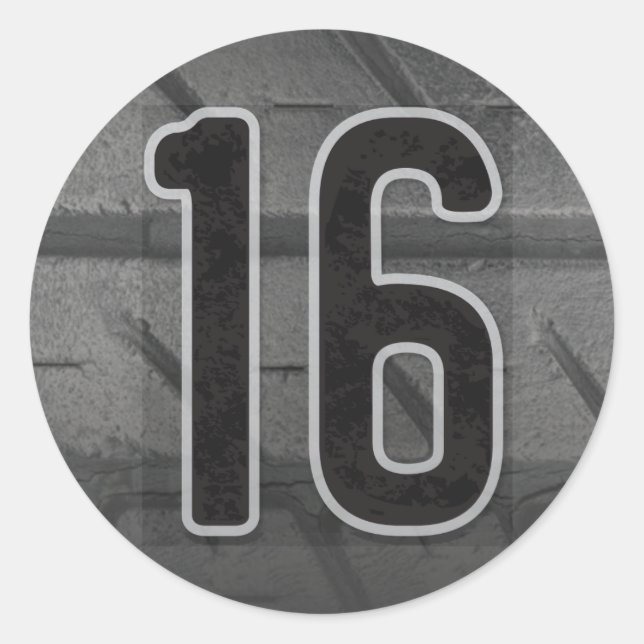 Rond Sticker pour l'anniversaire du 16e garçon (Devant)
