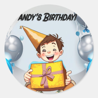 Rond Sticker pour l'anniversaire du garçon