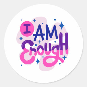Rond Sticker pour l'autonomisation "I AM SUFFISANT"