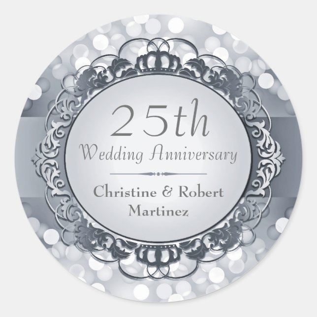 Rond Sticker pour le 25e anniversaire du Bokeh d'argent (Devant)