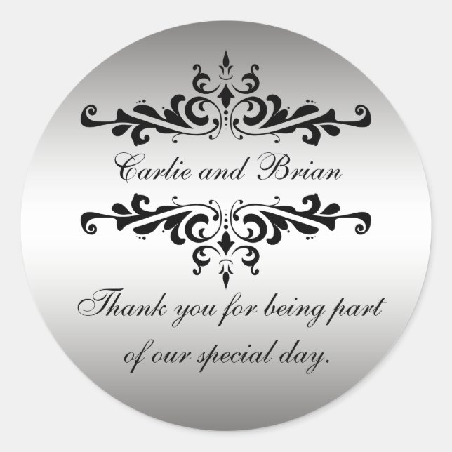 Rond Sticker pour le 25e anniversaire du Mariage en arg (Devant)