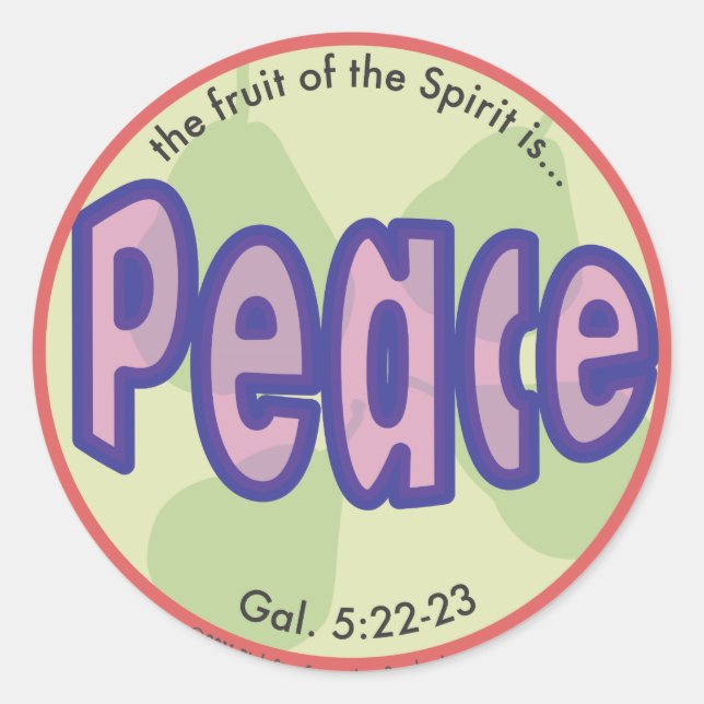 Rond Sticker pour le fruit de paix de l'Esprit (Devant)