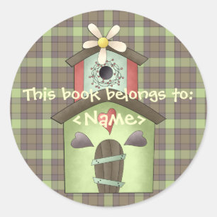 Rond Sticker pour le livre d'oiseaux d'un jardin de cam