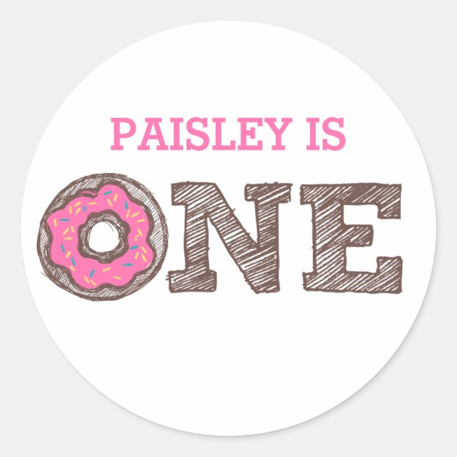 Rond Sticker pour le premier anniversaire de Donut (Devant)