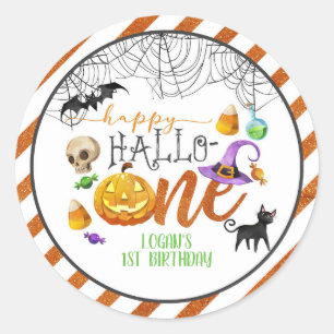 Rond Sticker pour le premier anniversaire d'Halloween -